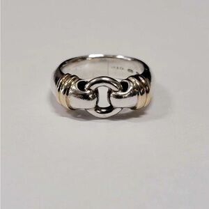 Tiffany & Co Silver and Gold Chain-Link Buckle Ring unisex
